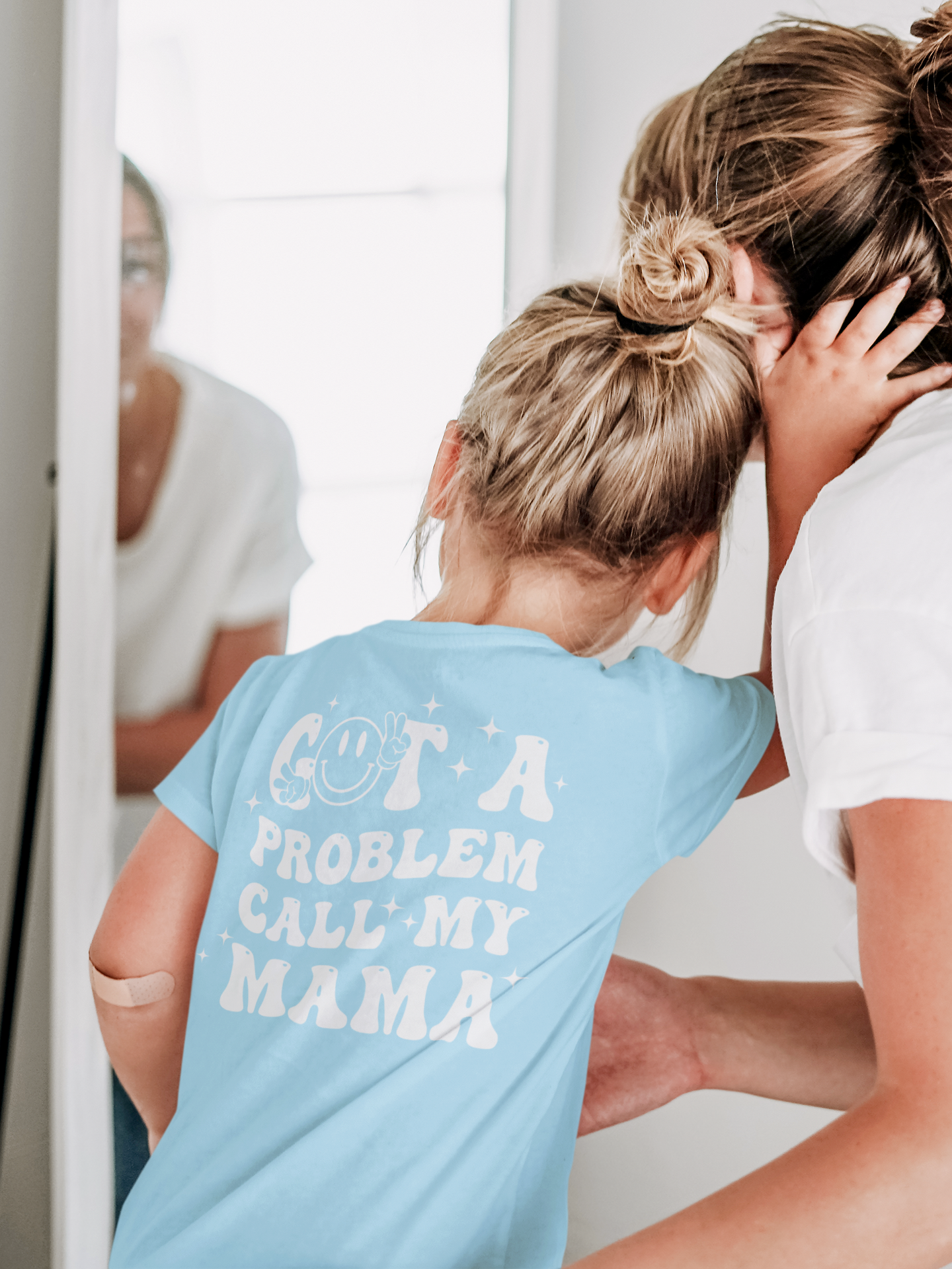 Got A Problem? Talk To My Mama | Youth Graphic Tee | Custom T-shirt | Available in Pink and Blue