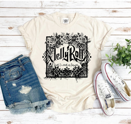 God I Need A Favor | Jelly Roll Concert Themed Tee | Adorable Graphic Tee | Super Soft Unisex T-shirt